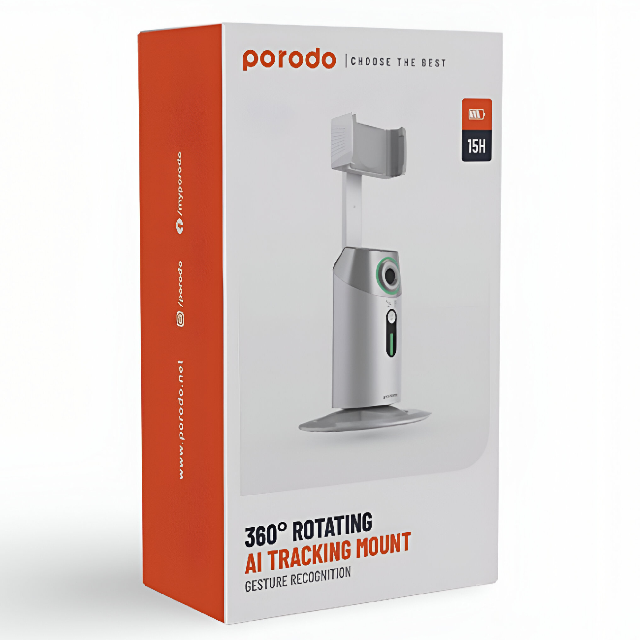 استند Porodo 360 Rotating AI Tracking Mount - Image 4