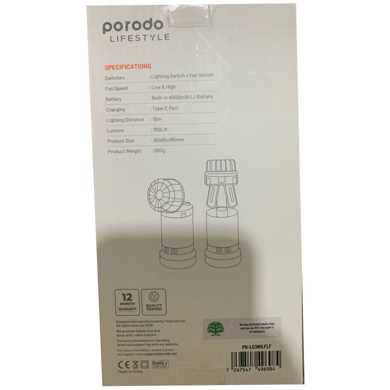 چراغ PORODO 3 IN 1 AMBIENT LIGHT/LAMP/COOLING FAN - Image 6