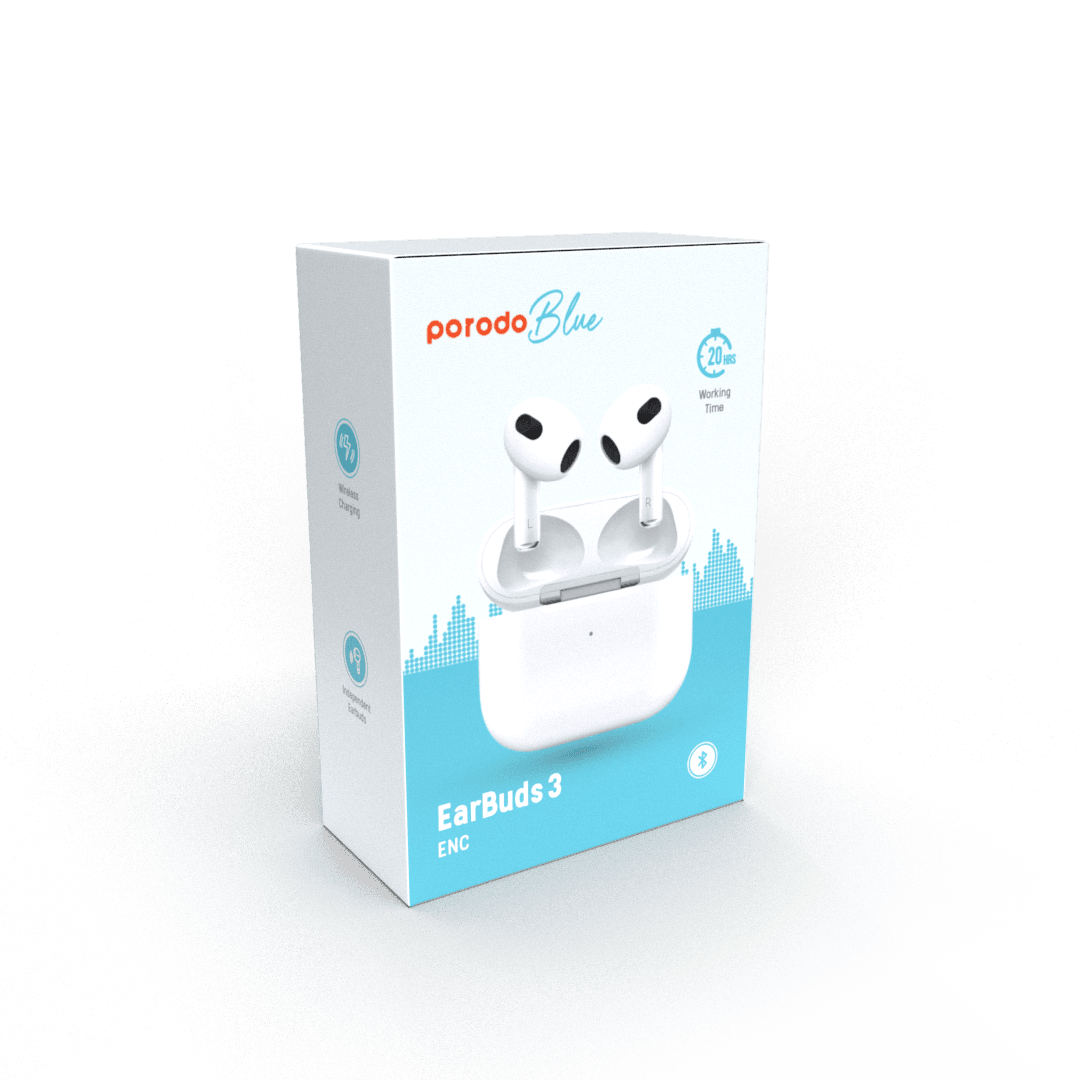 هندزفری Porodo Blue EarBuds 3 ENC - Image 3
