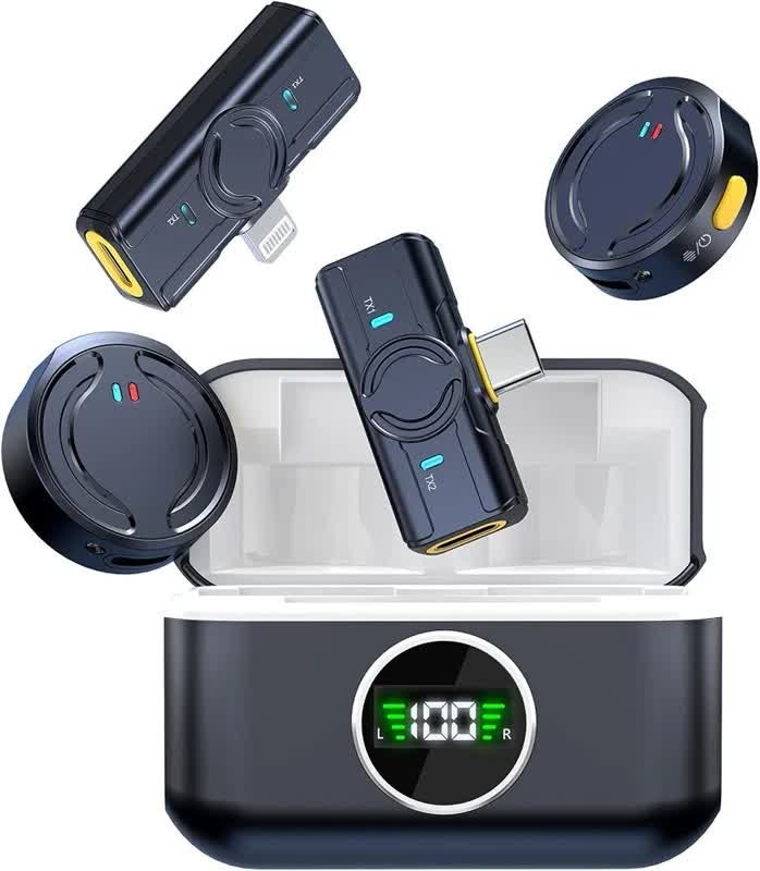 خرید میکروفون بی‌سیم یقه‌ای مدل Q81 با درگاه Type-C از دی جی پلاس