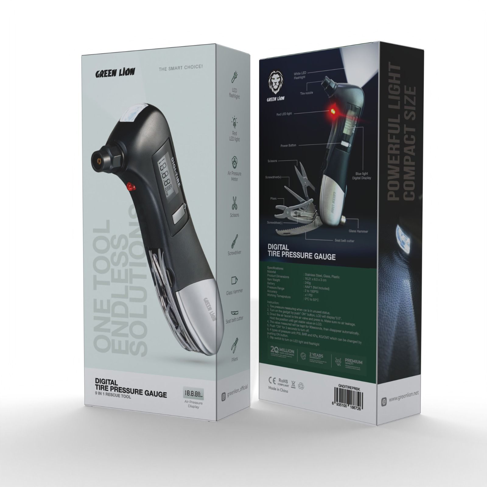 فشارسنج Green Lion Digital Tire Pressure Gauge