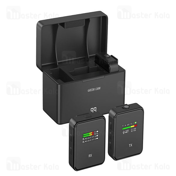 ست میکروفن بیسیم گرین لاین GLM-PROFESSIONAL Wireless Mic | دو میکروفون + گیرنده + حذف نویز + کیس شارژ