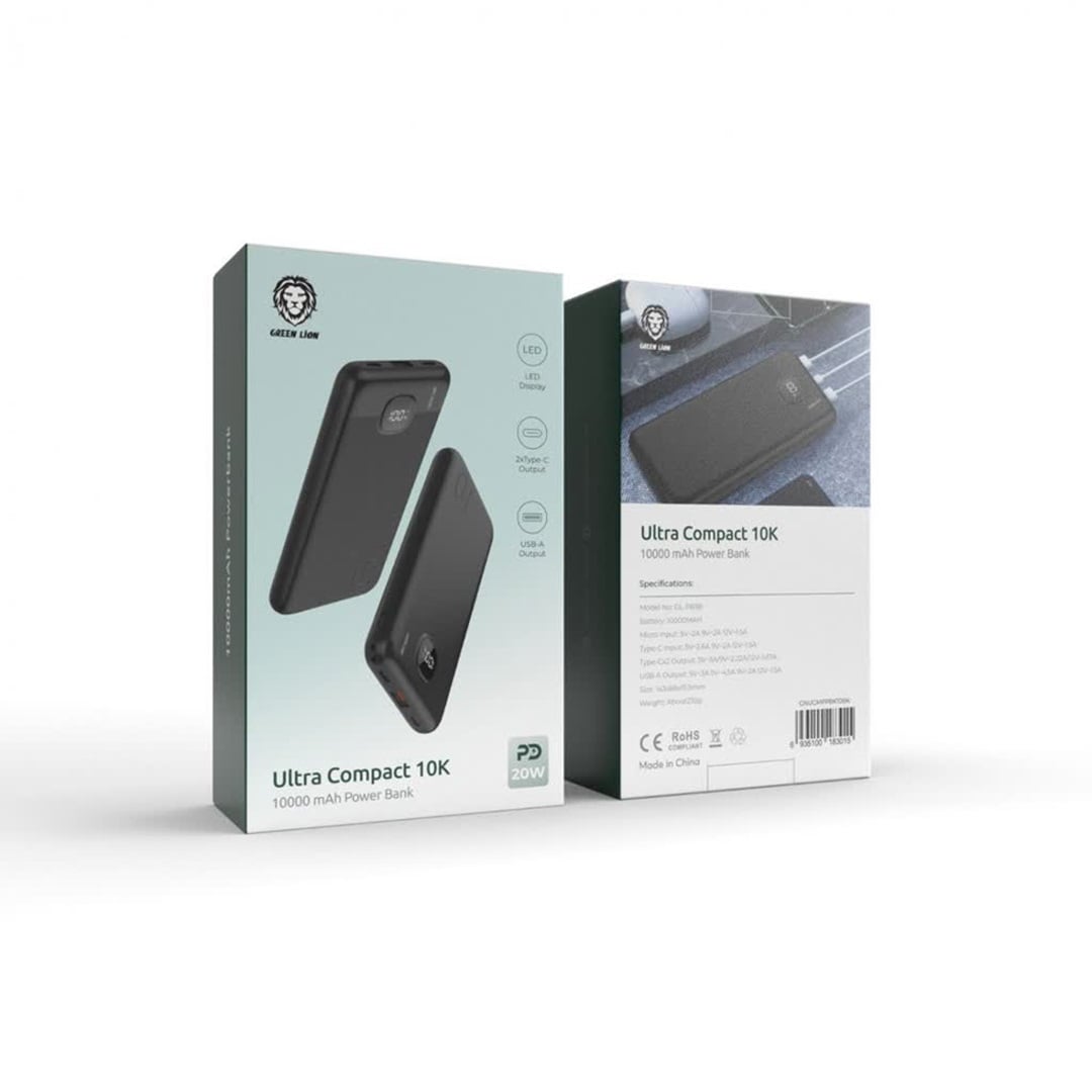 پاوربانک گرین لاین مدل GNTRVB10K ظرفیت ۱۰ هزار میلی آمپر