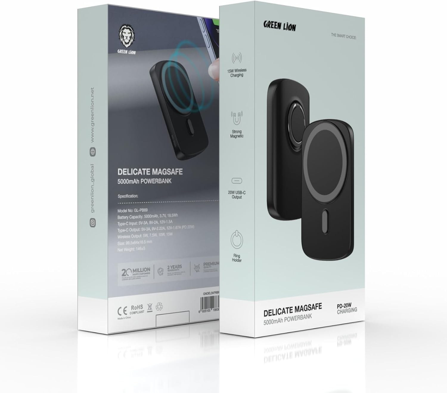 پاور بانک گرین لاین Delicate ظرفیت ۵۰۰۰ هزار میلی آمپر