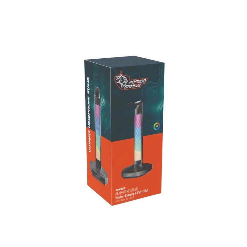 استند هدفون Porodo PDX 527 Wireless Charging & USB-C Hub