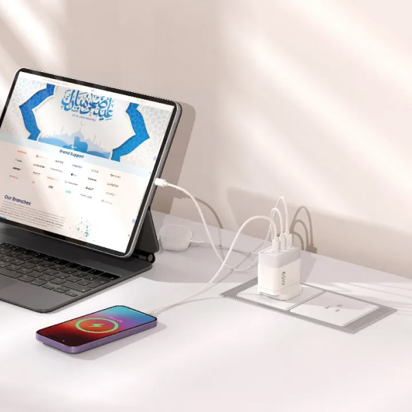 آداپتور شارژ دیواری پاورولوژی Lunex Series 65W GaN