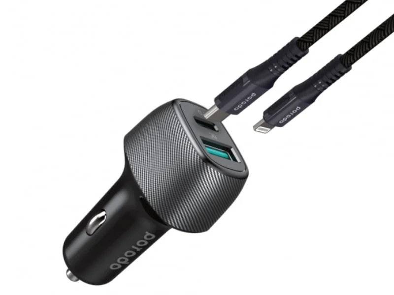 فندکی Porodo Blue Dual Port Car Charger 38W