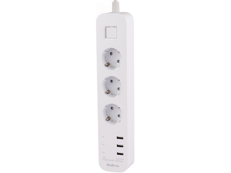 سه راهی سیار Hadron P323 PowerStrip + 18W USB Charger