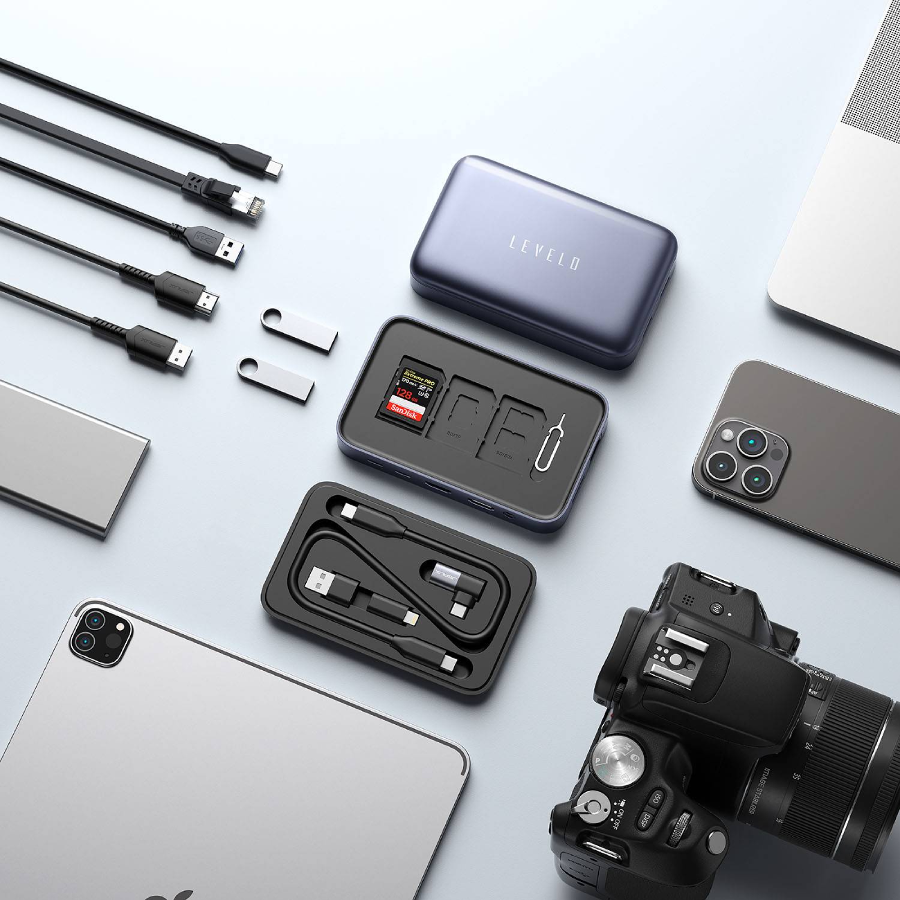 هاب LEVELO USB C 10IN1 STORAGE DOCK STATION VERSAPORT