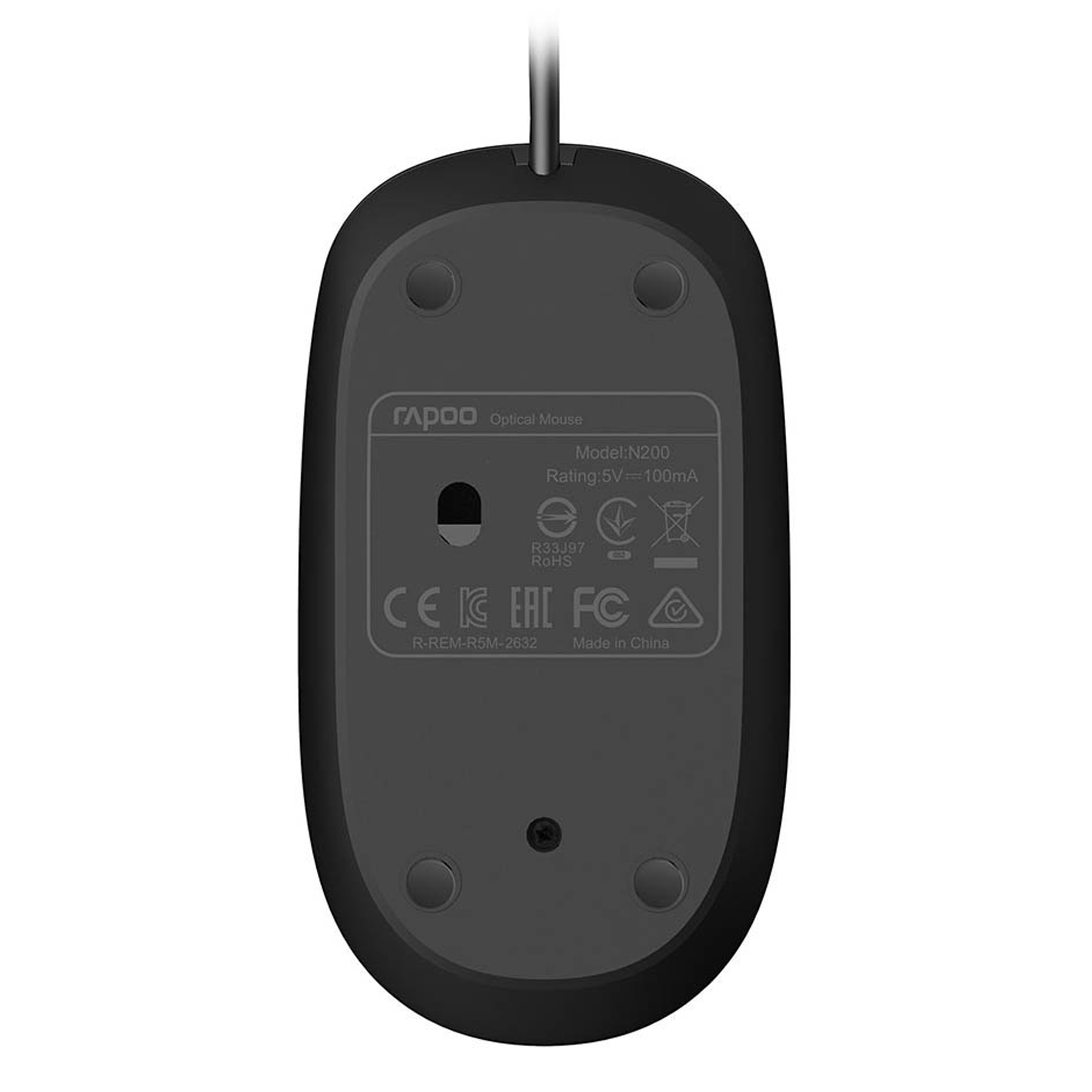 موس RAPOO MOUSE N200 WIRED گارانتی پانا