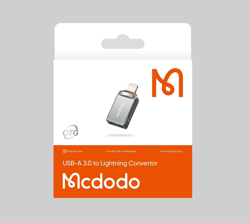 مبدل آیفون یواسبی به لایتنینگ مکدودو MCDODO OTG USB-A To Lightning