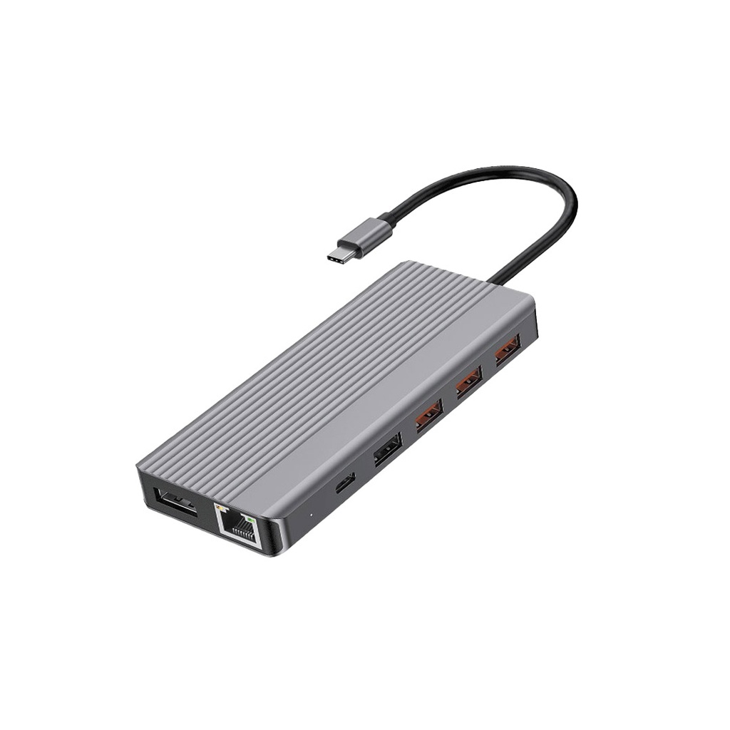 هاب POWEROLOGY 13 IN 1 DUAL HDMI & DP 4K USB-C HUB ETHERNET