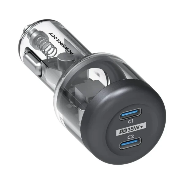 فندکی Powerology Quick-Charge Crystalline Series Car Charger 35W