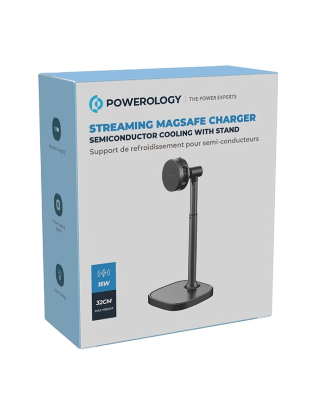 هولدر و شارژر وایرلس POWEROLOGY مدل STREAMING MAGSAFE