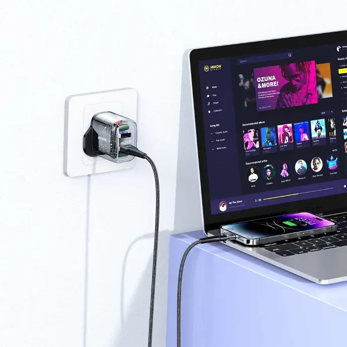 شارژر Porodo Dual Output Transparent Charger 2.4A 12W