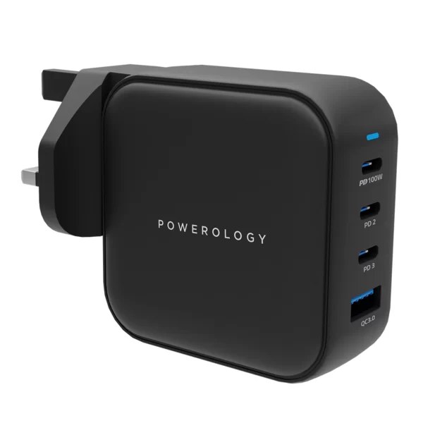 شارژر Powerology 100W Triple PD GaN Charger