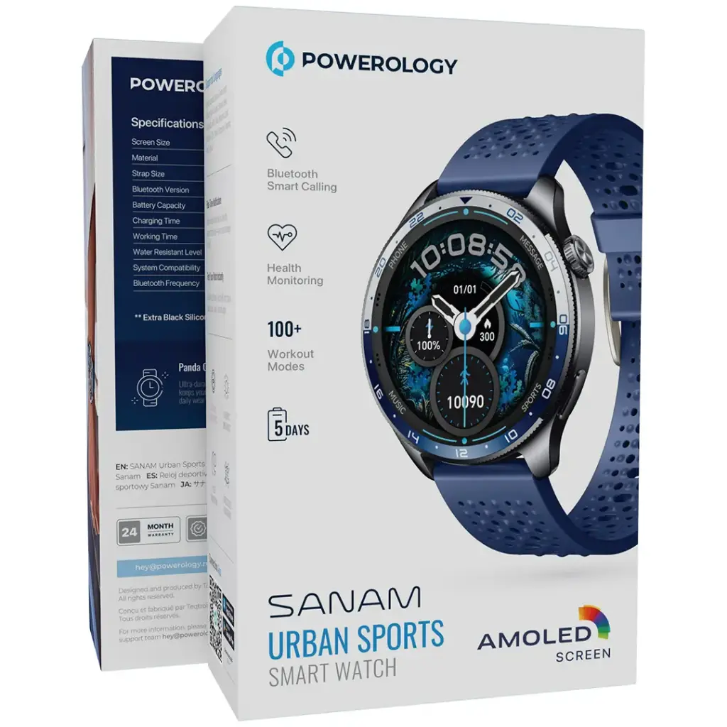 ساعت هوشمند پاورولوژی Sanam Urban Sports 1.43 اینچ AMOLED | باتری 300mAh + 100 حالت ورزشی + پایش سلامت