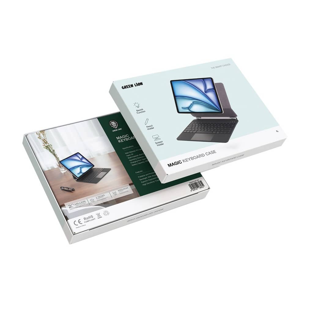 کیبورد تبلت گرین لاین مدل Magic Keyboard مناسب برای iPad Air ۱۳ و iPad Pro ۱۲.۹
