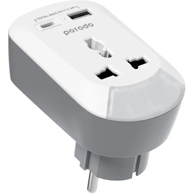 آداپتور Porodo Universal AC Socket EU Plug Adapter