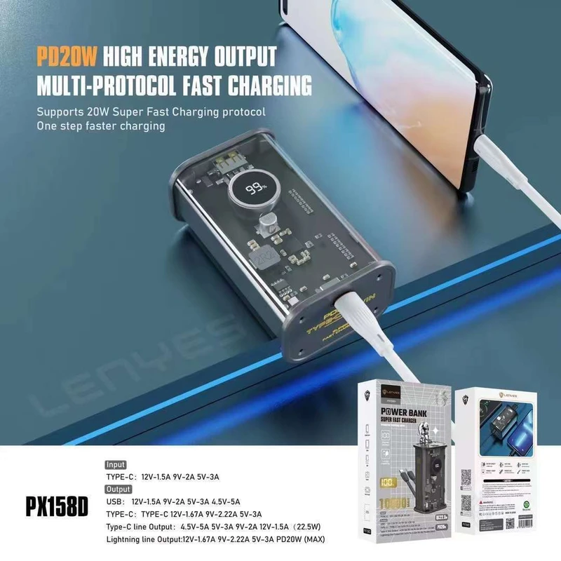 پاور بانک LENYES POWERBANK 10000 PX153D