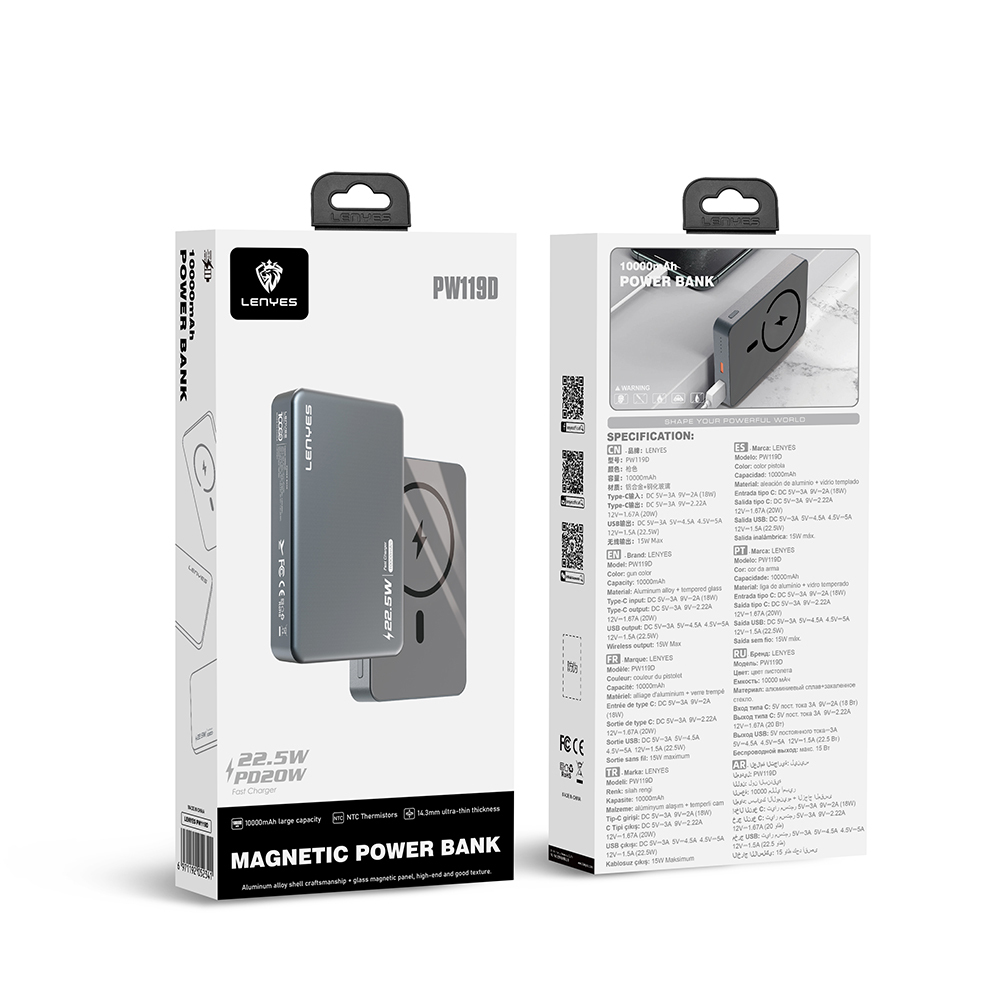 پاور بانک LENYES POWERBANK 10000 PW119D
