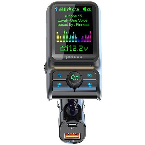 فندکی Porodo Dual Port Car Charger FM Transmitter