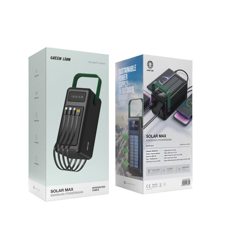 پاوربانک 80000 میلی آمپر گرین لاین مدل Green lion solarmax