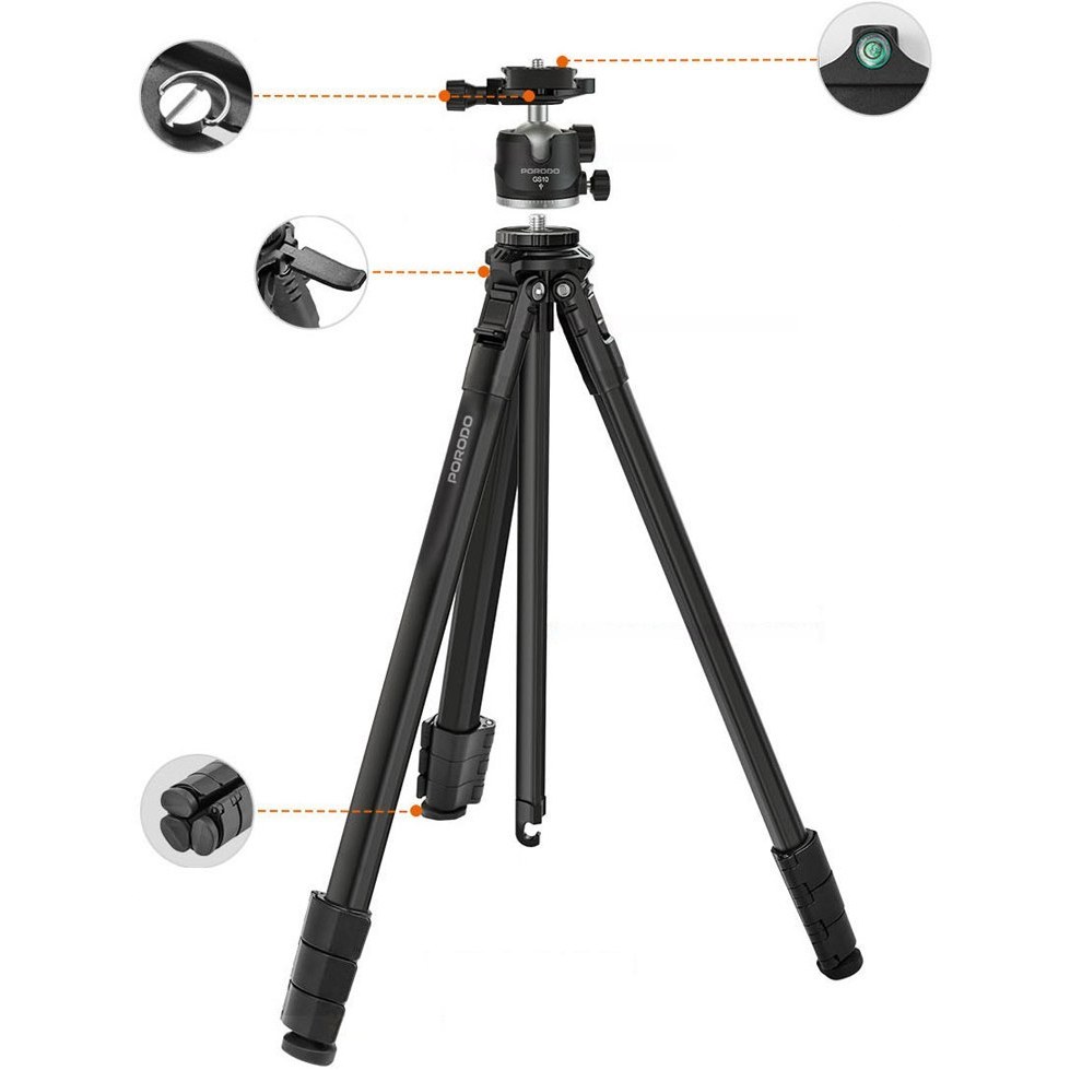 سه پایه PORODO Professional Aluminum Tripod