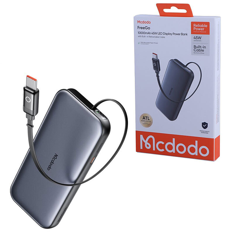 پاوربانک مک دودو FreeGo MC-592 PD 45W ظرفیت ۱۰۰۰۰ میلی آمپر ساعت